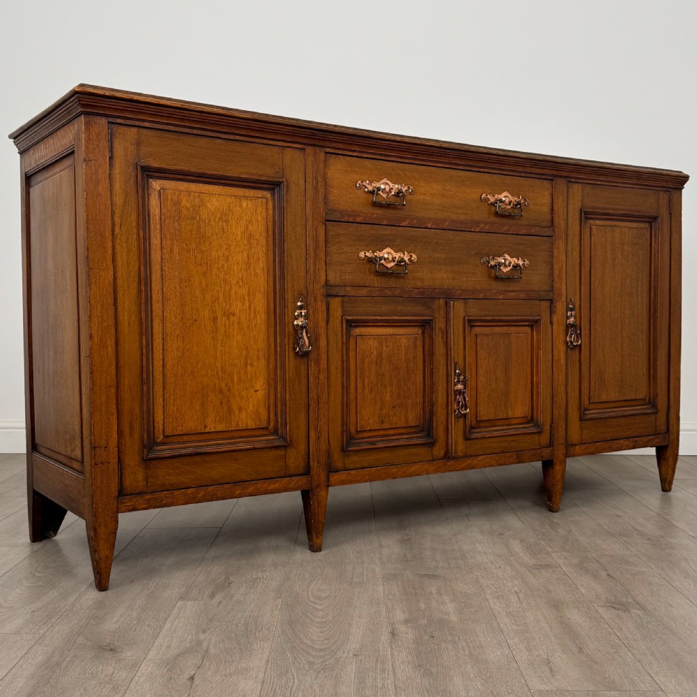 Antique 20th Century Arts And Crafts Oak Sideboard  View IX