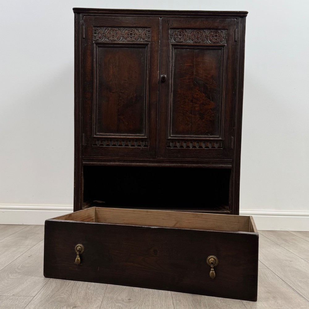 Antique 20th Century Good Quality Carved Oak Cupboard View XI