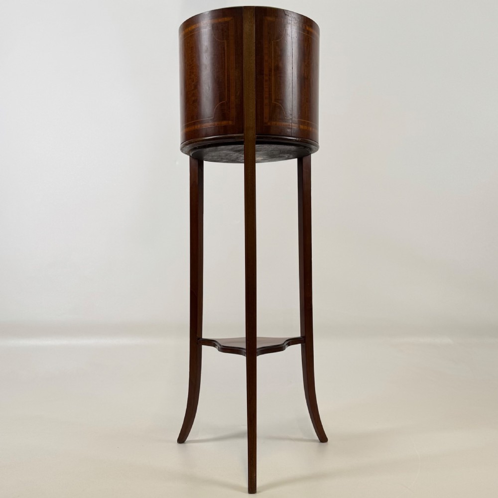 Antique 20th Century Inlaid Plant Stand In Mahogany  View III