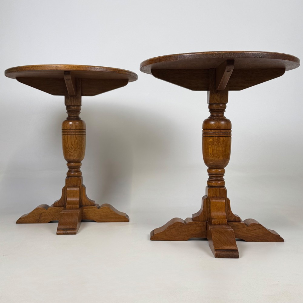 Antique 20th Century Fine Quality Pair Of Oak Side Tables 