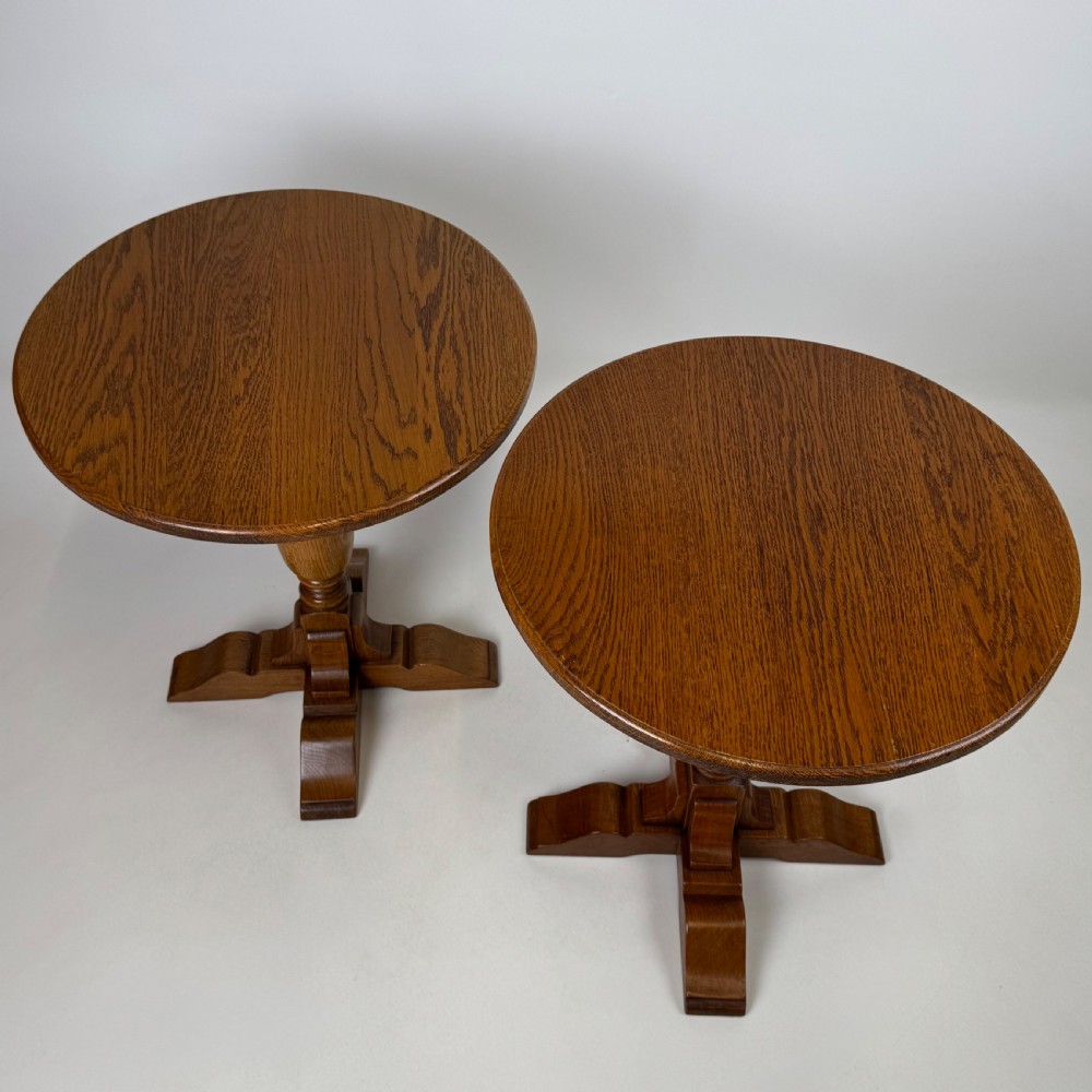 Antique 20th Century Fine Quality Pair Of Oak Side Tables  View V