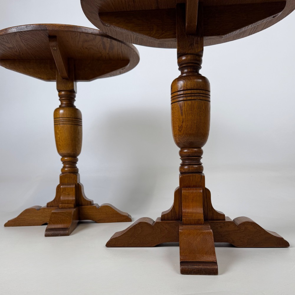 Antique 20th Century Fine Quality Pair Of Oak Side Tables  View VI