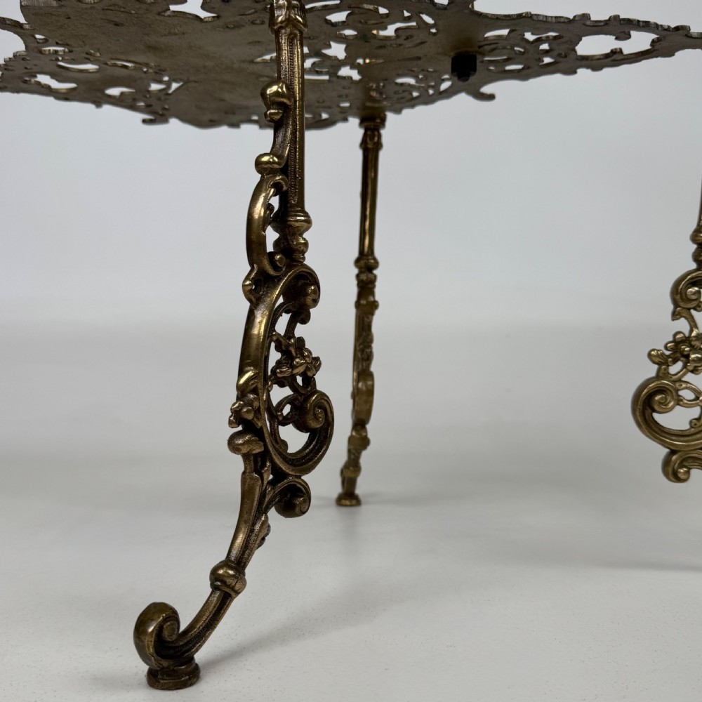  Antique 19th Century Brass Three Tier Plant Stand View VII