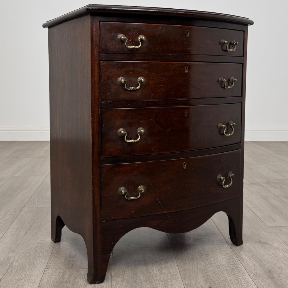 Antique 19th Century Small Mahogany Bow Front Chest Of Drawers  View VIII