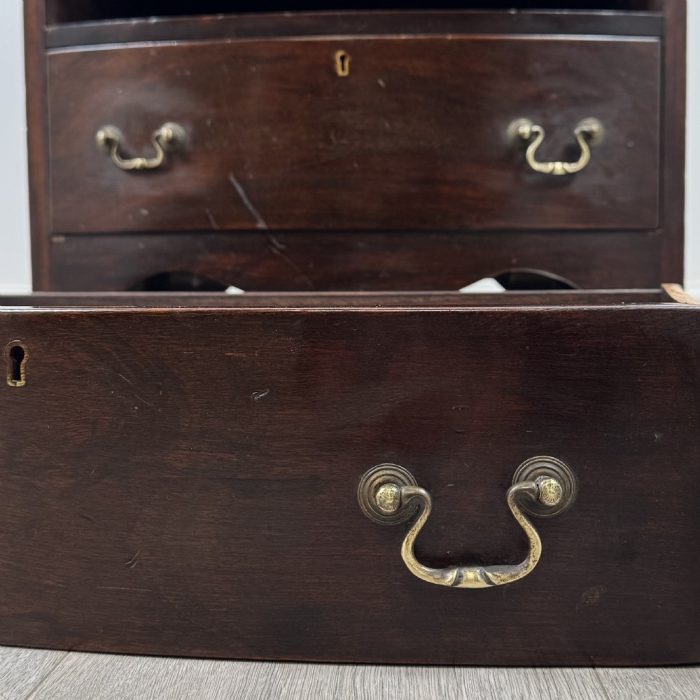 Antique 19th Century Small Mahogany Bow Front Chest Of Drawers  View XI