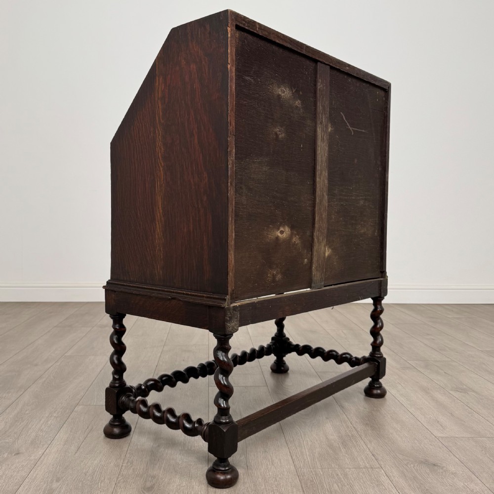  Antique 20th Century Jacobean Style Bureau In Oak  View V