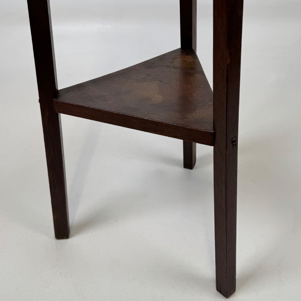 Antique 20th Century Brass Bound Barrel Plant Stand In Oak  View VI