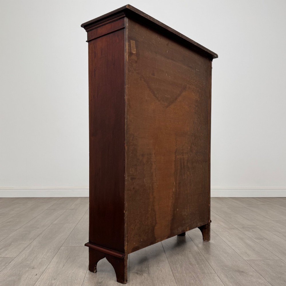 Antique 20th Century Inlaid Open Bookcase In Mahogany  View V