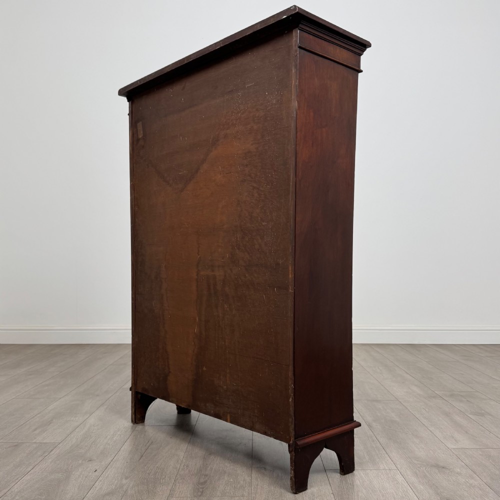 Antique 20th Century Inlaid Open Bookcase In Mahogany  View VII