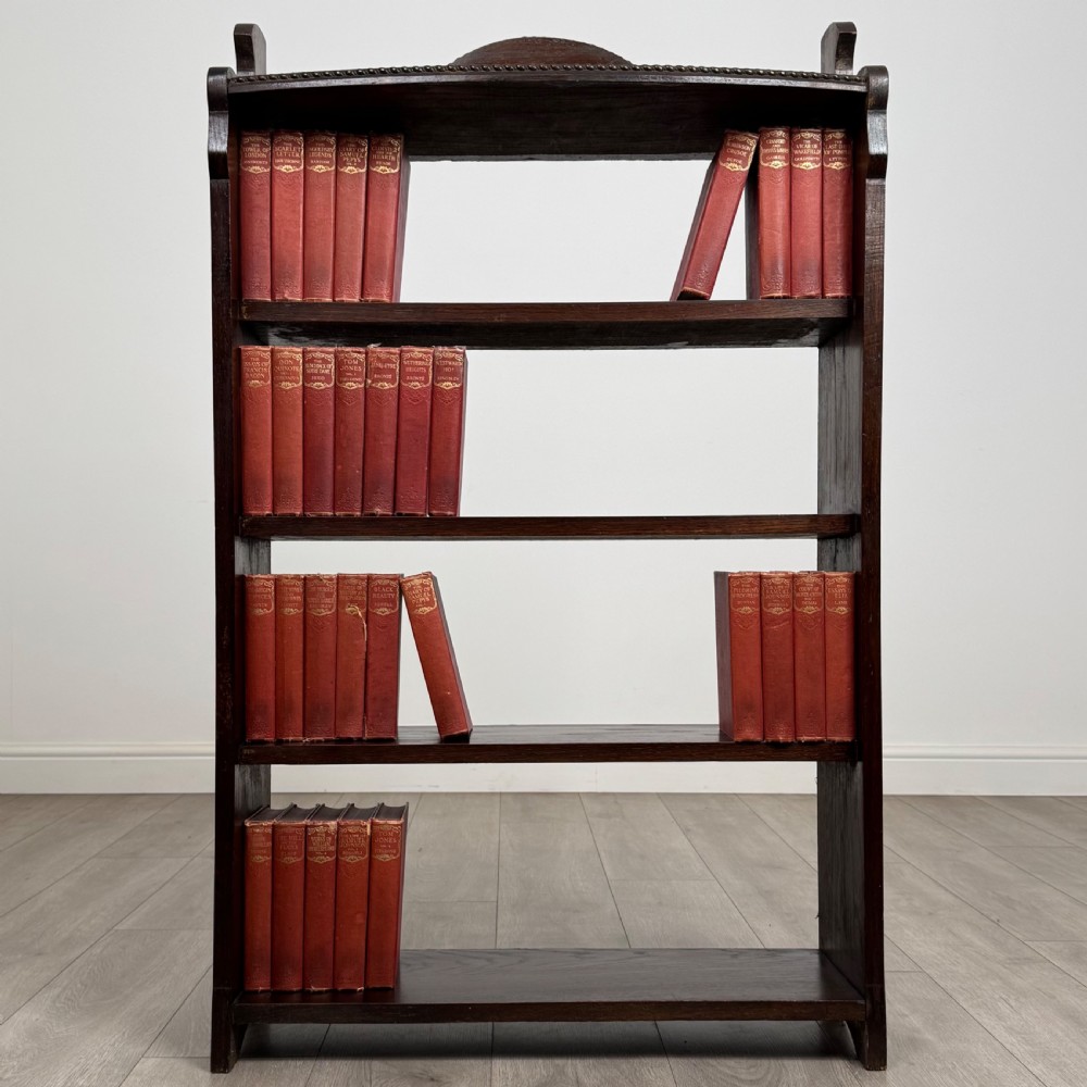 Antique 20th Century Good Quality Open Bookcase In Oak
