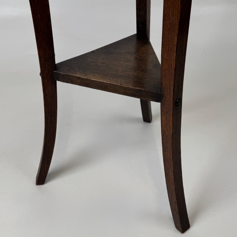 Antique 20th Century Copper Bound Barrel Plant Stand In Oak  View VI