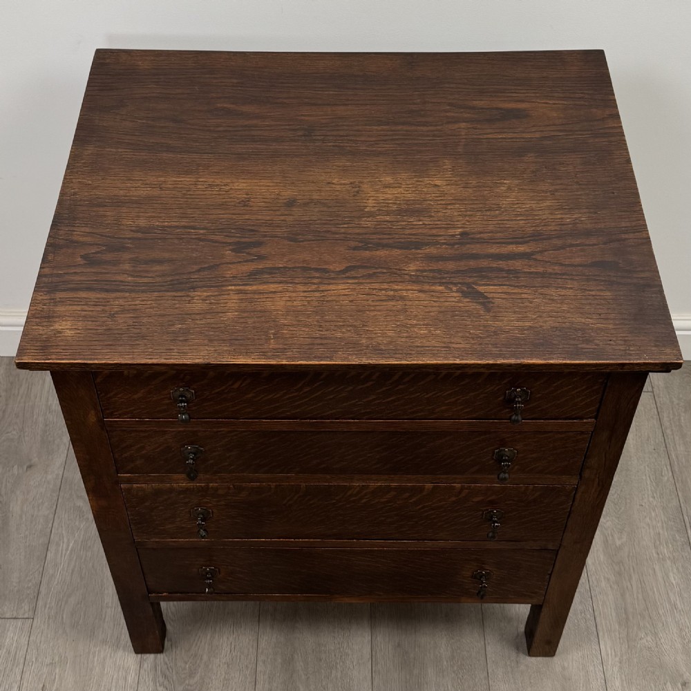 Antique 20th Century Deep Oak Chest Of Drawers In Oak  View IX