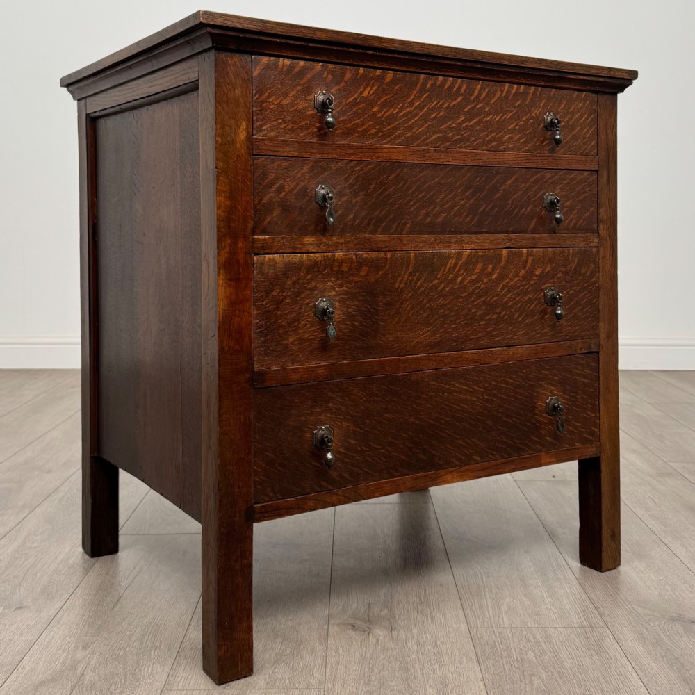 Antique 20th Century Deep Oak Chest Of Drawers In Oak  View XVII