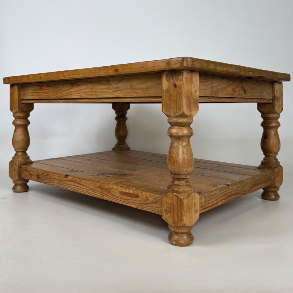  Antique 20th Century Good Quality Pine Farmhouse Coffee Table  View II