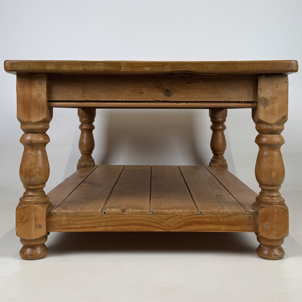  Antique 20th Century Good Quality Pine Farmhouse Coffee Table  View III