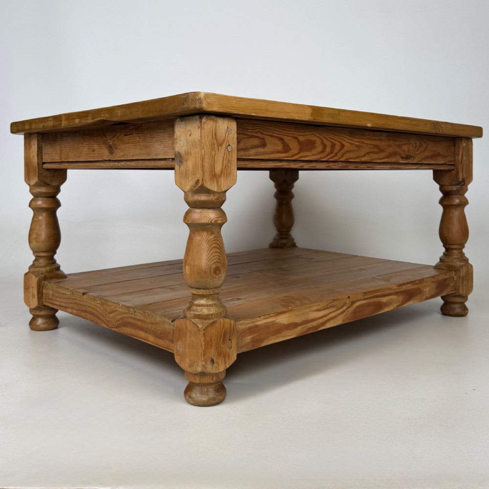  Antique 20th Century Good Quality Pine Farmhouse Coffee Table  View IV