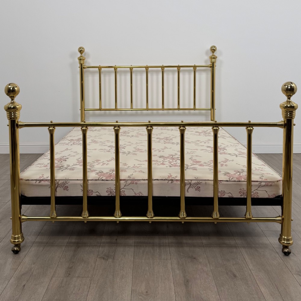 Antique 20th Century Fine Quality Brass King Size Bed  View V