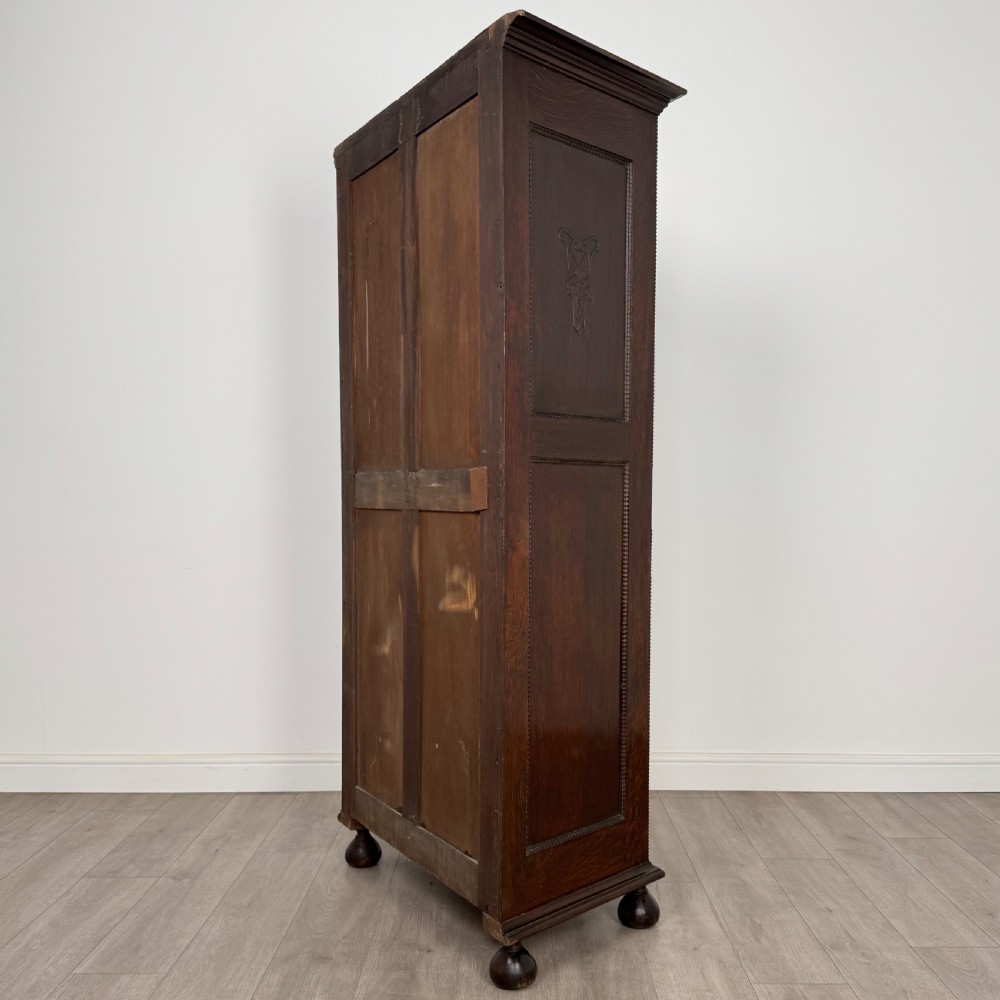  Antique 20th Century Jacobean Style Wardrobe In Oak  View VII