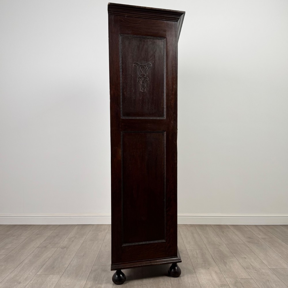  Antique 20th Century Jacobean Style Wardrobe In Oak  View VIII