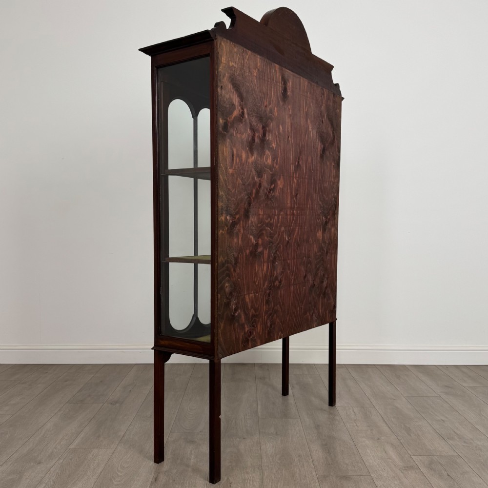 Antique 20th Century Inlaid Display Cabinet In Mahogany View VI