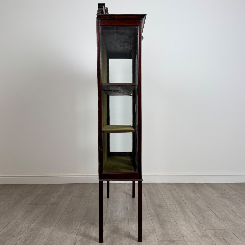 Antique 20th Century Inlaid Display Cabinet In Mahogany View IX