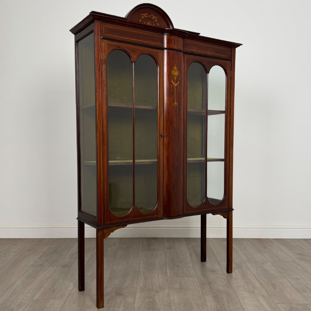 Antique 20th Century Inlaid Display Cabinet In Mahogany View X