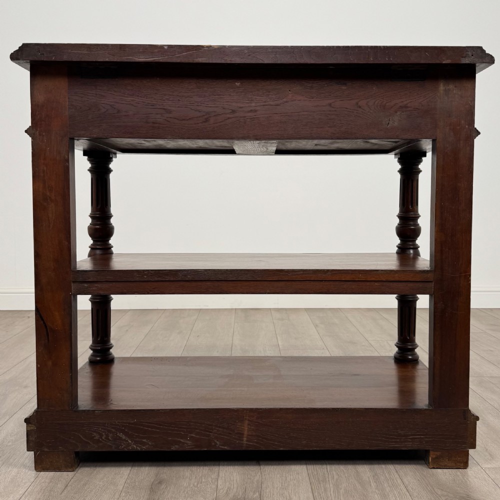 Antique 19th Century Unique French Marble Top Buffet In Walnut View VI