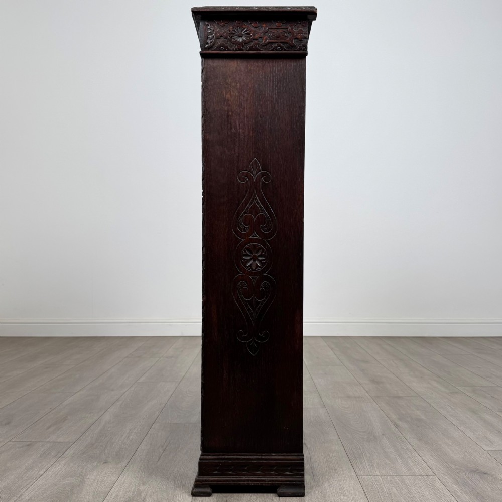 Antique 19th Century Small Carved Oak Bookcase  View IV