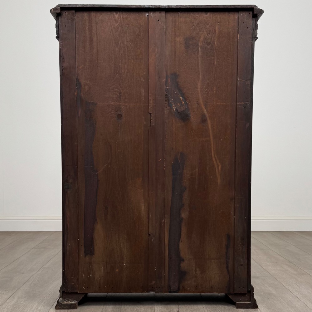 Antique 19th Century Small Carved Oak Bookcase  View VI