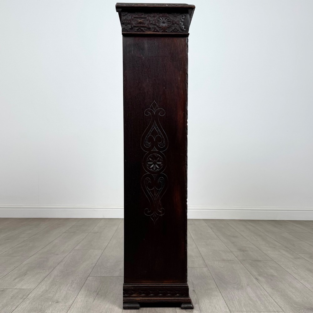 Antique 19th Century Small Carved Oak Bookcase  View VII