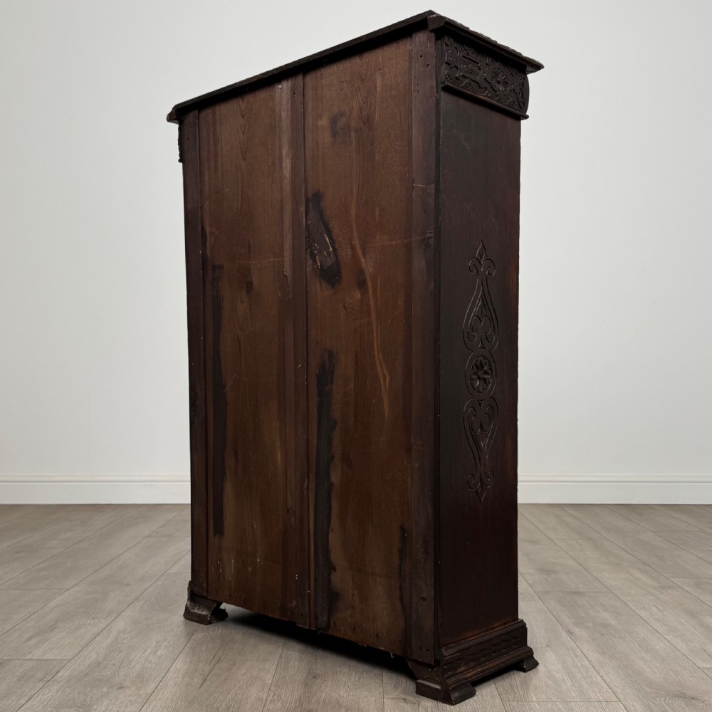 Antique 19th Century Small Carved Oak Bookcase  View VIII