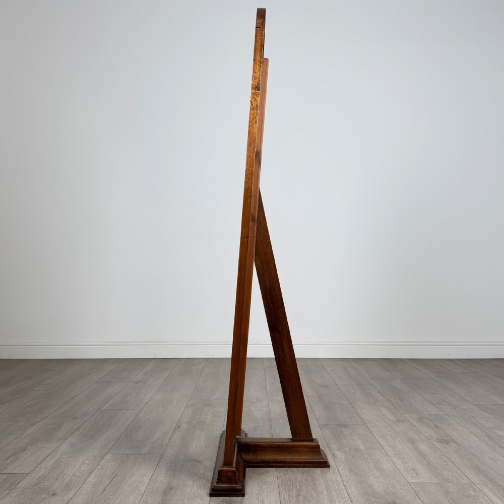 Antique 20th Century Floor Standing Dressing Mirror In Oak  View II