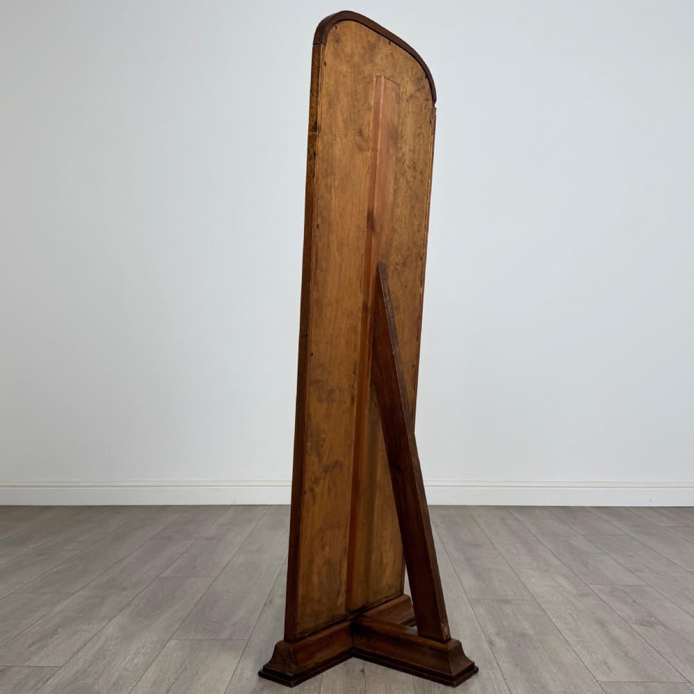 Antique 20th Century Floor Standing Dressing Mirror In Oak  View III