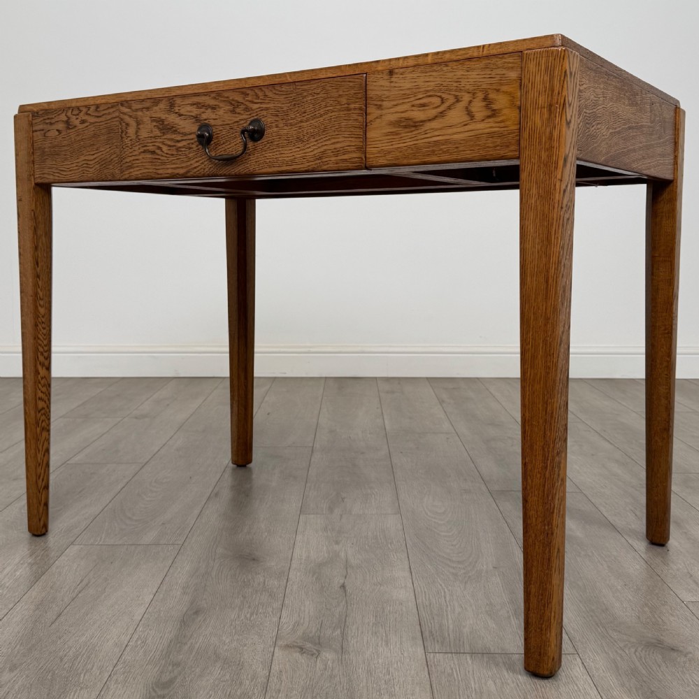  Antique 20th Century Good Quality Golden Oak Writing Table View II