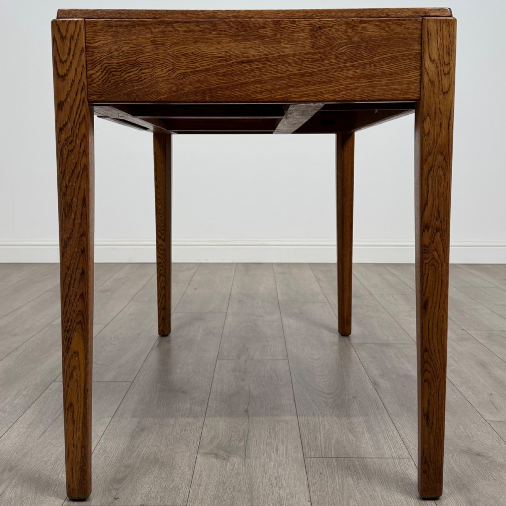  Antique 20th Century Good Quality Golden Oak Writing Table View III