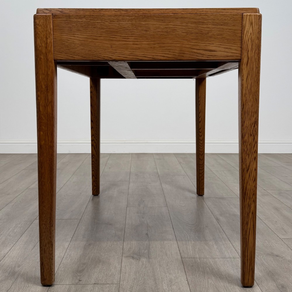  Antique 20th Century Good Quality Golden Oak Writing Table View VII