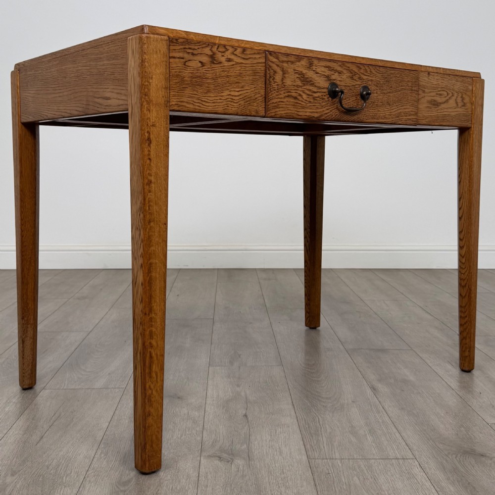  Antique 20th Century Good Quality Golden Oak Writing Table View VIII