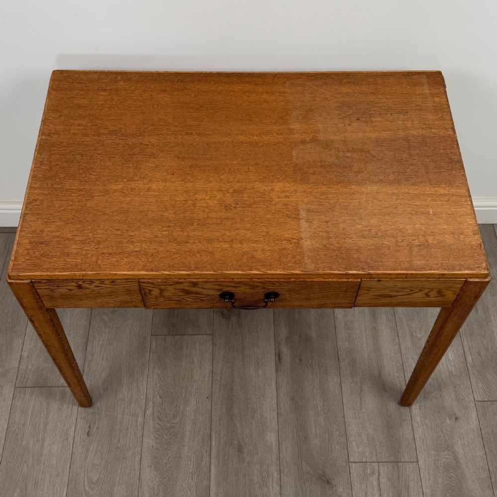  Antique 20th Century Good Quality Golden Oak Writing Table View IX