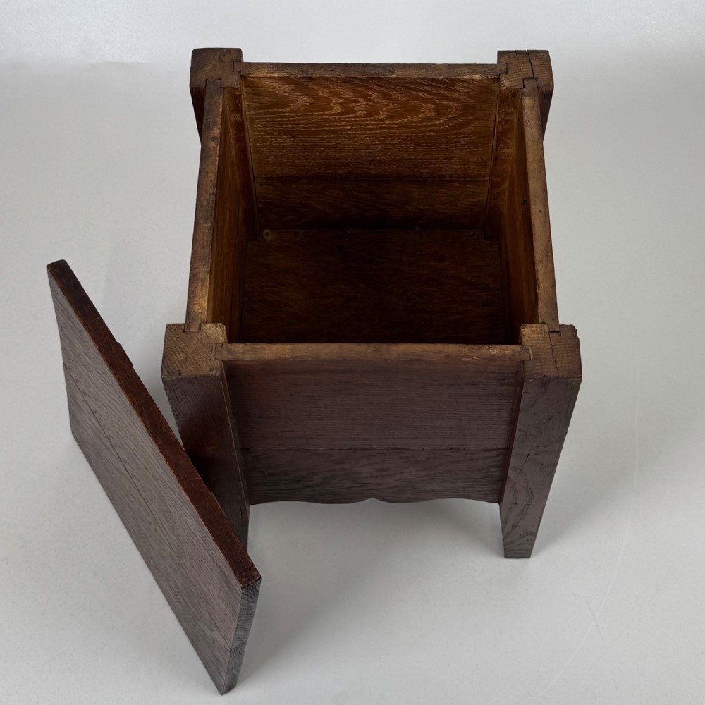 Antique 20th Century Good Quality Storage Box In Oak  View X
