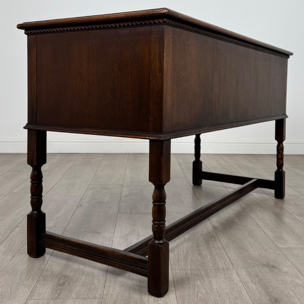 Antique 20th Century Good Quality Desk In Oak  View IV