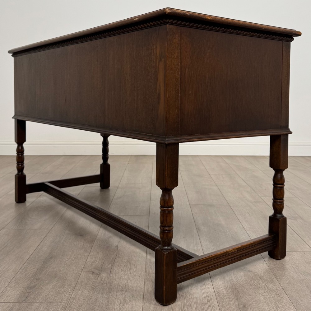 Antique 20th Century Good Quality Desk In Oak  View VI