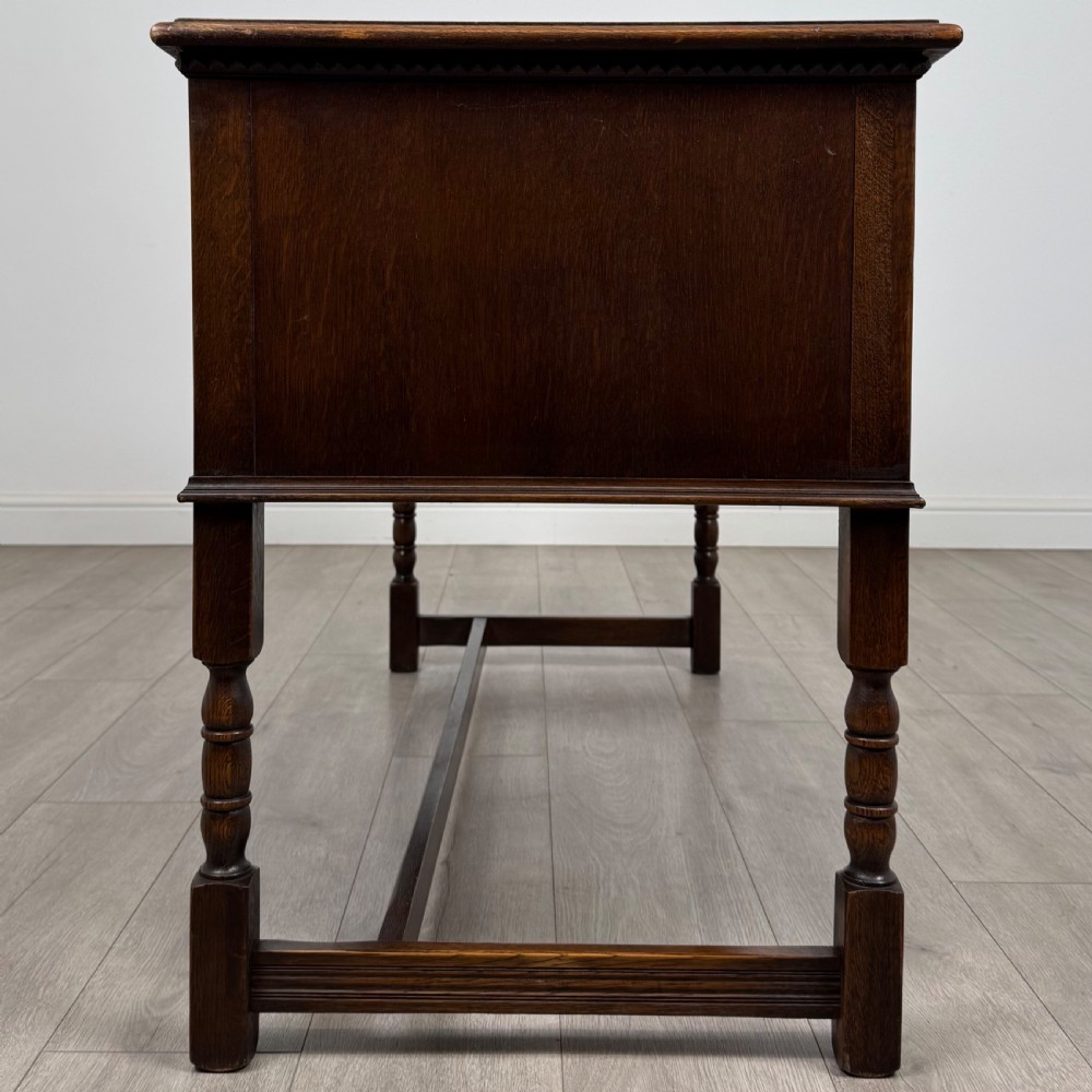 Antique 20th Century Good Quality Desk In Oak  View VII