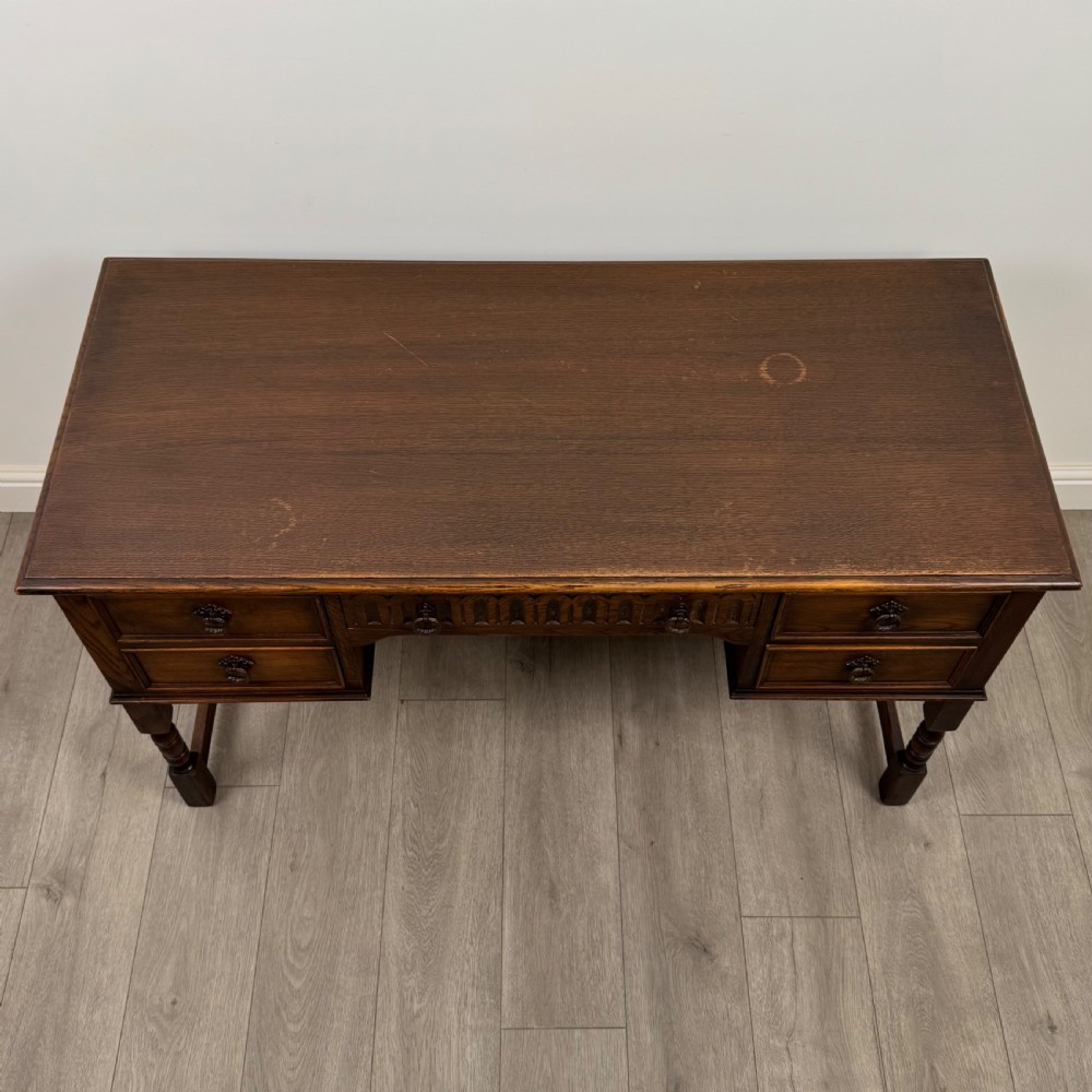 Antique 20th Century Good Quality Desk In Oak  View IX