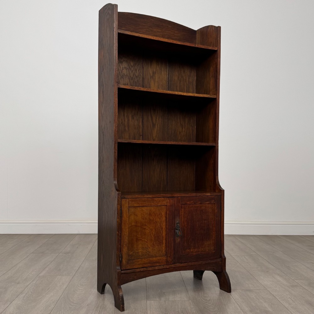 Antique 20th Century Good Quality Bookcase In Oak View X