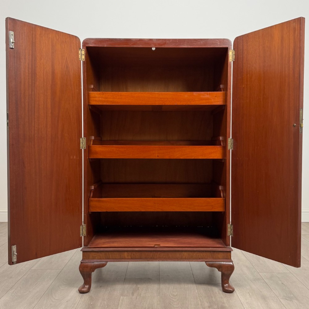 Antique 20th Century Small Burr Walnut Art Deco Cupboard  View II