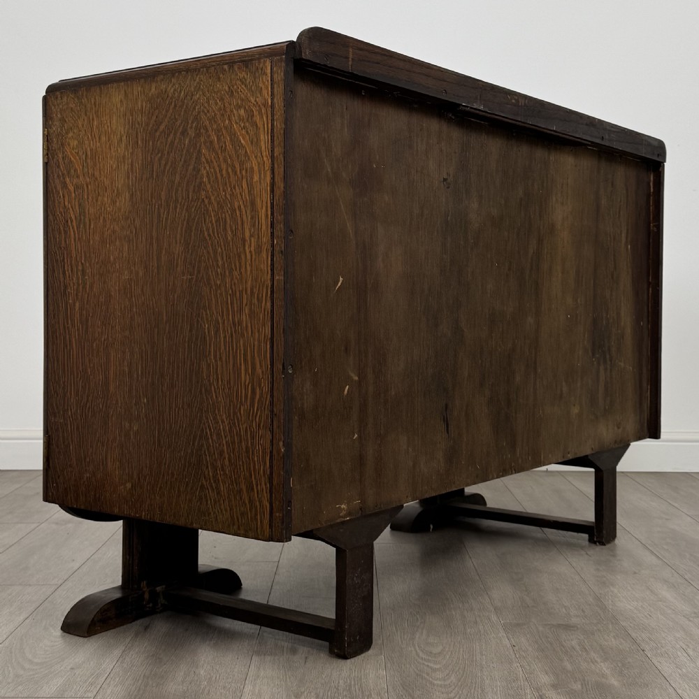 Antique 20th Century Art Deco Style Sideboard In Oak  View V