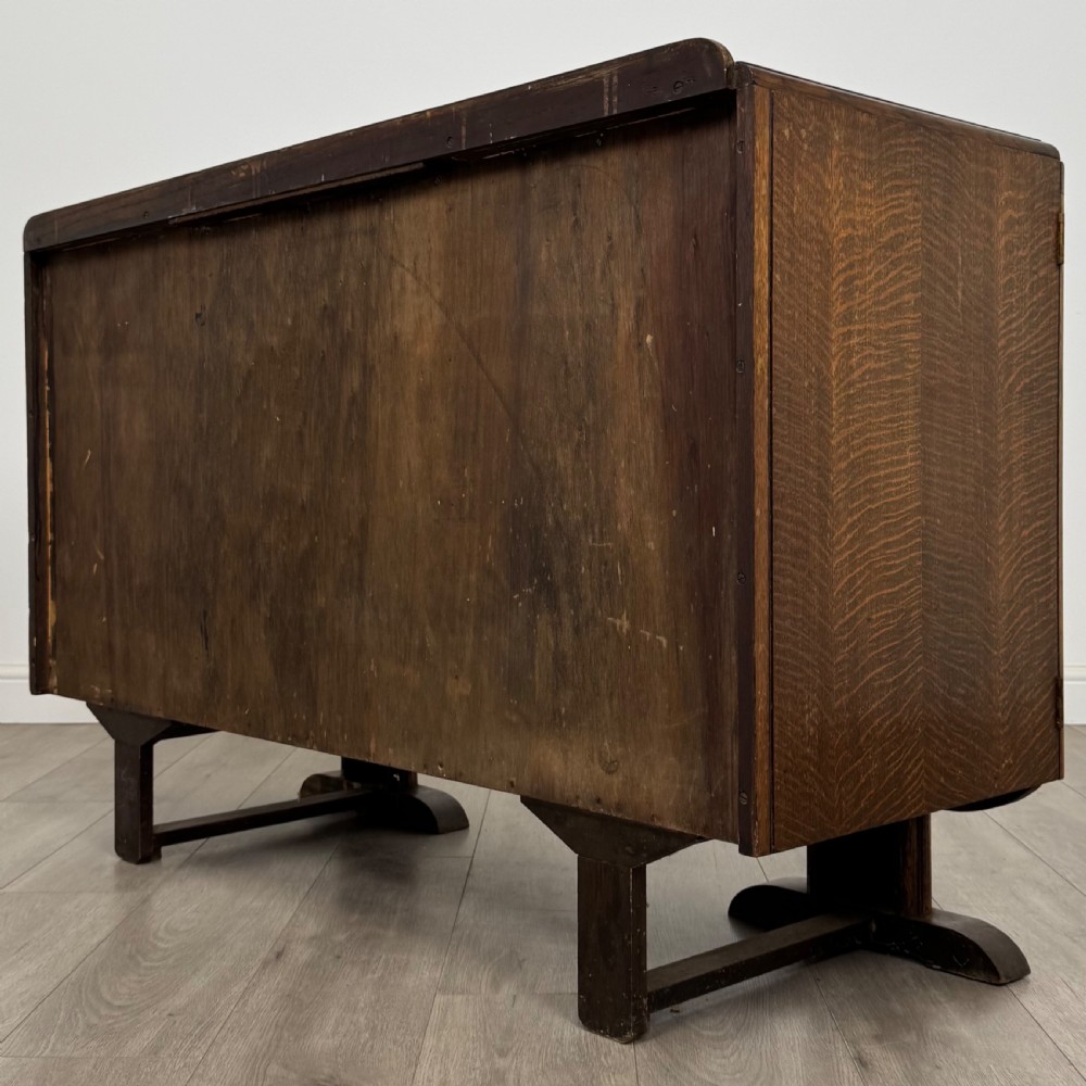 Antique 20th Century Art Deco Style Sideboard In Oak  View VII
