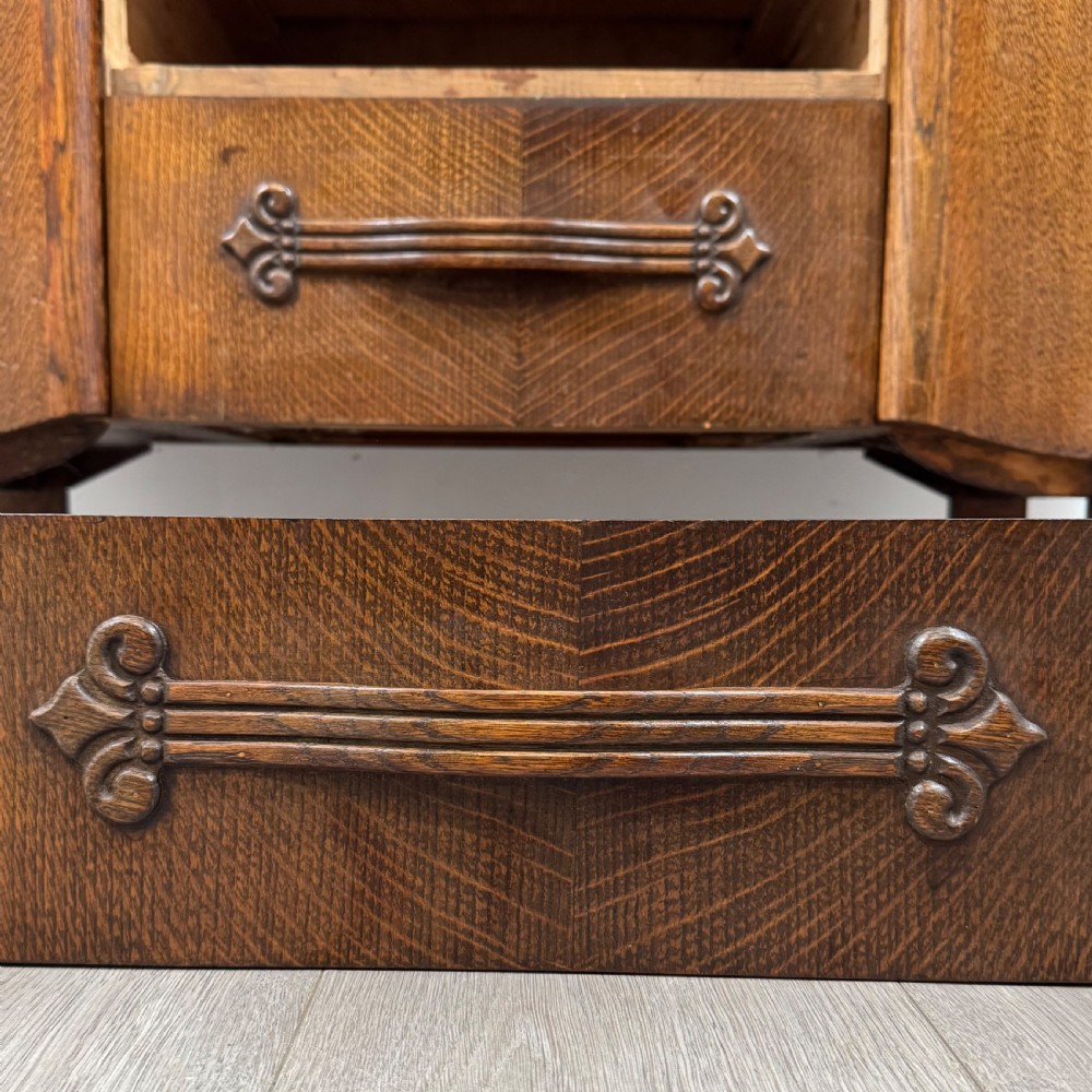 Antique 20th Century Art Deco Style Sideboard In Oak  View XII