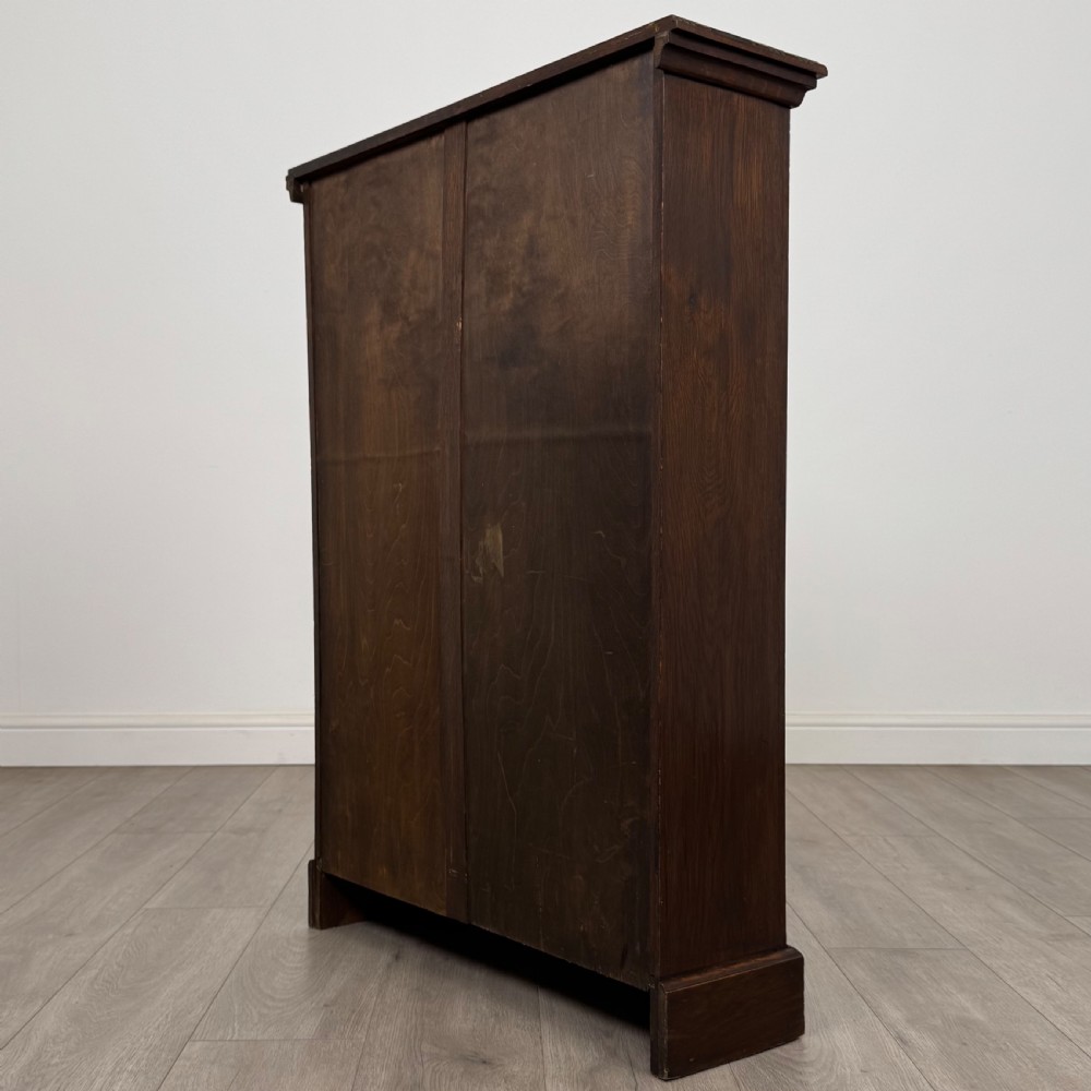 Antique 20th Century Good Quality Open Bookcase In Oak  View VIII