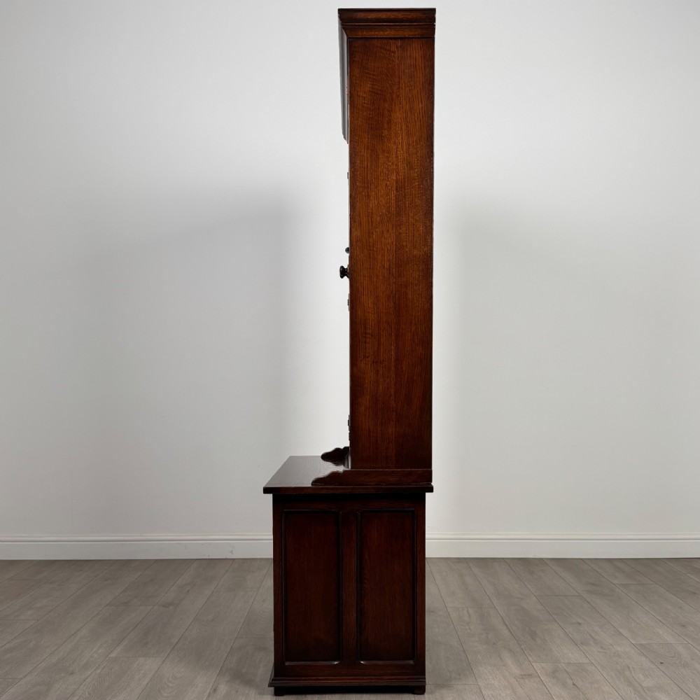 Antique 20th Century Good Quality Display Cabinet In Oak  View IV